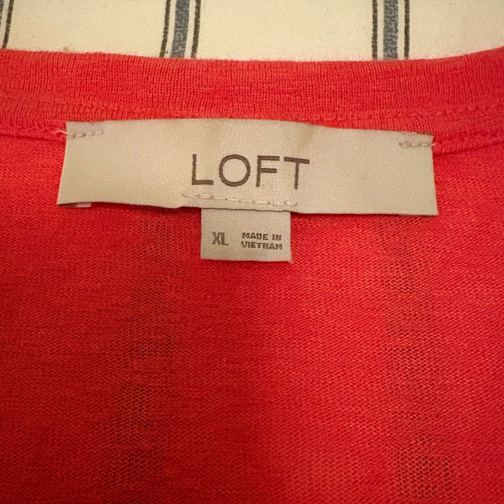 LOFT Red Ruffled Muscle Tee - Picture 4 of 4